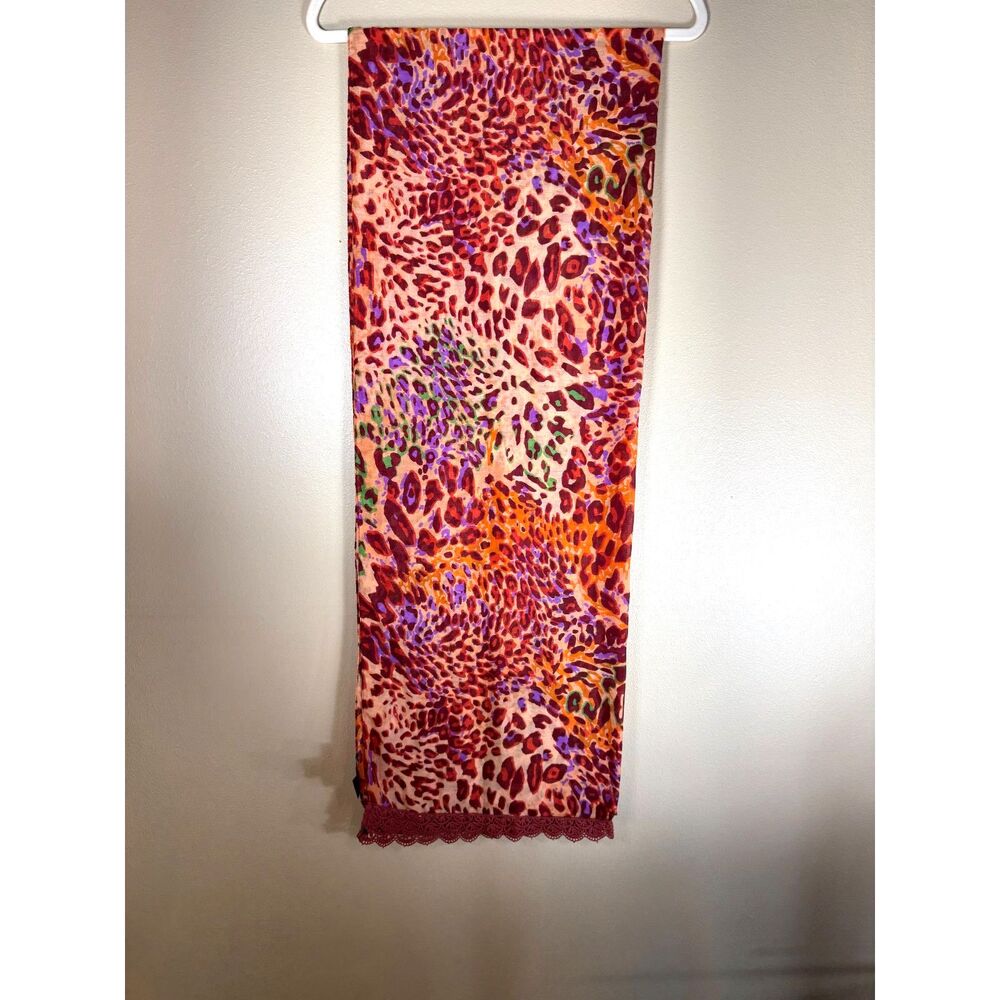 Scarf Platinum by ABS Oversided Rust,Orange, green and Purple animal print